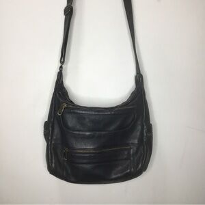 Marc Jacobs Leather Hobo Adjustable Shoulder Bag Navy Blue Pebbled Leather EUC